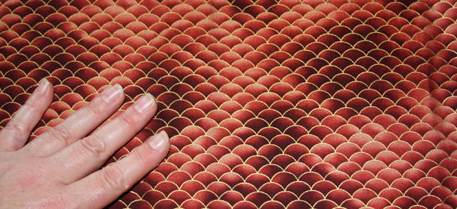 smooth snakeskin fabric over boards