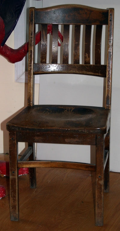 Chair from Monson State Hospital for fundraiser.