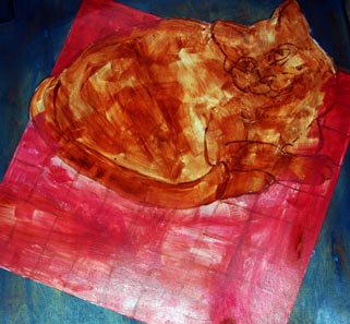 Paint in the tabby cat undercoat.