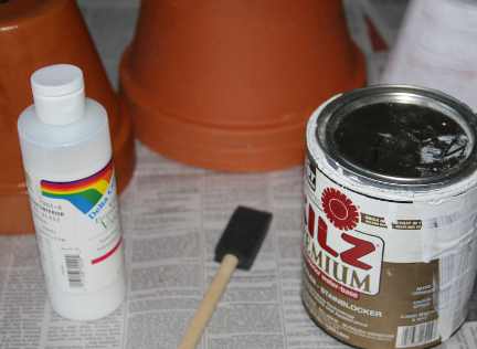 Supplies for painting terracotta  pots