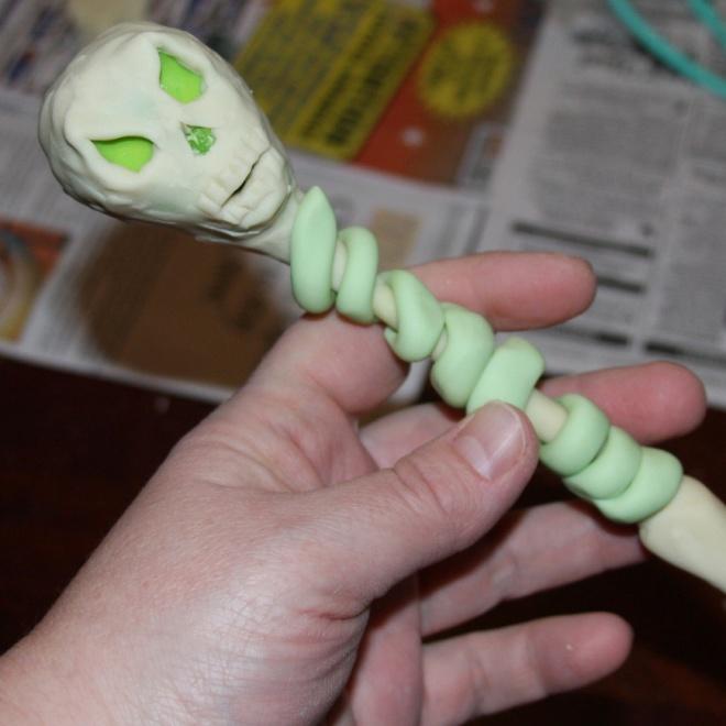 Finished Sculpey Glow in the Dark Wand