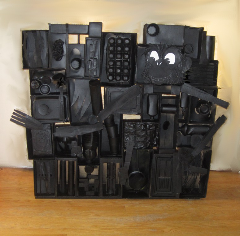 Parody of the Sky Cathedral sculpture by Louise Nevelson. 