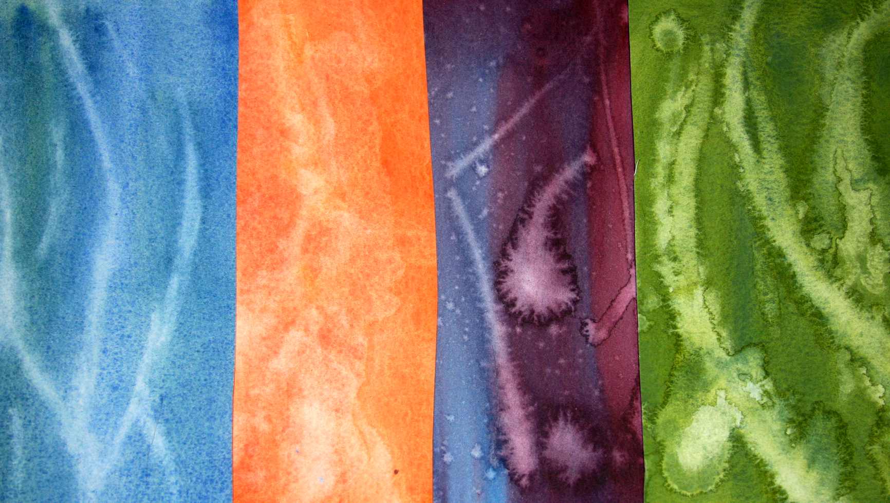 Background colors for kids watercolor art lesson.